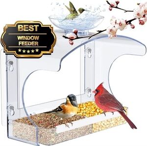 Window Bird Feeder& Bird Bath